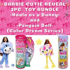 ✨Barbie Cutie Reveal 2PC. Bundle - 1. “Bunny as a Koala” & “Penguin Doll”✨NWT✨